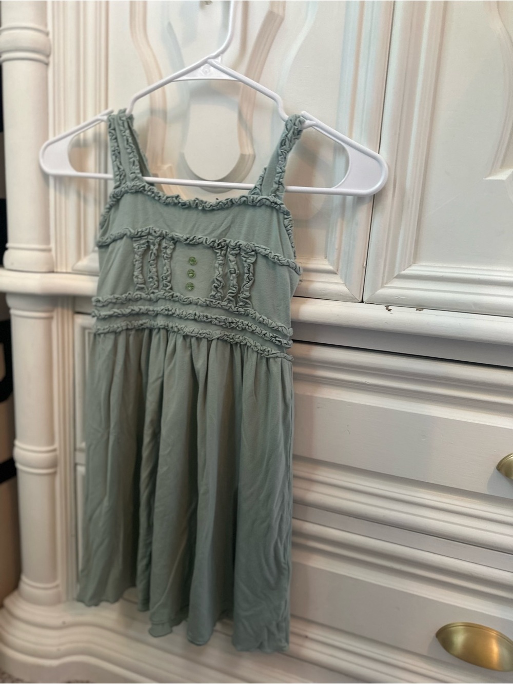 Matilda Jane Sage Green Ruffle Strap Sundress size 6
